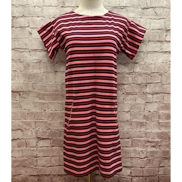 Gymboree Girls Casual Shift Dress XL (14)  Pink Blue Stripe Knit Valentine's Day - Picture 1 of 4